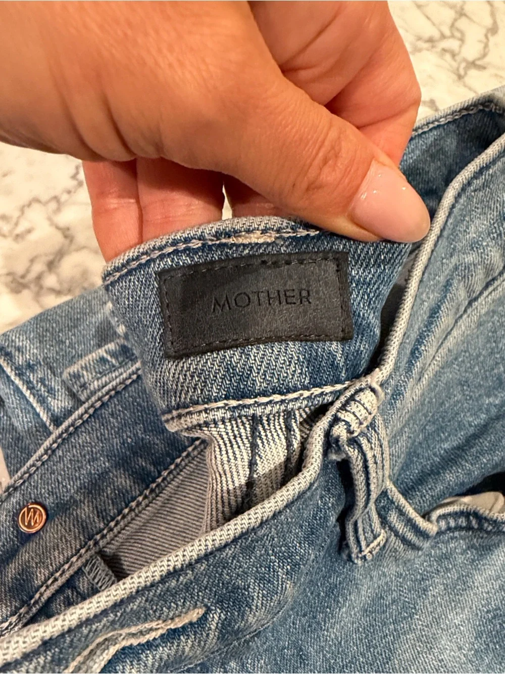 MOTHER Light Blue Wide Leg Jeans